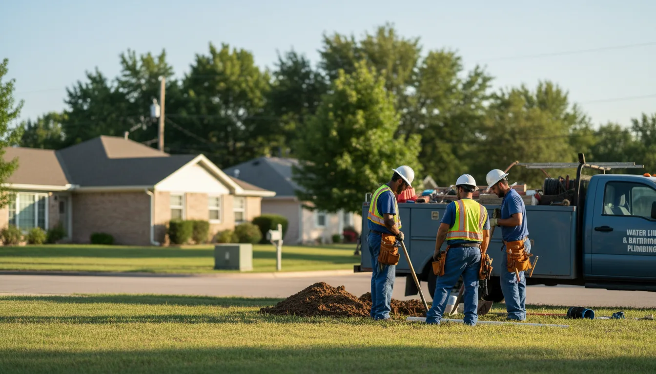 Residential water line and bathroom plumbing service in Poughkeepsie, AR